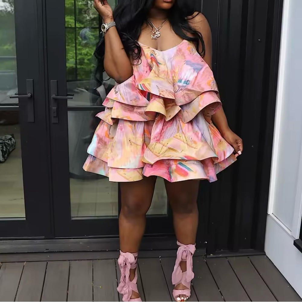 * PREORDER - Colorful Ruffled Dress